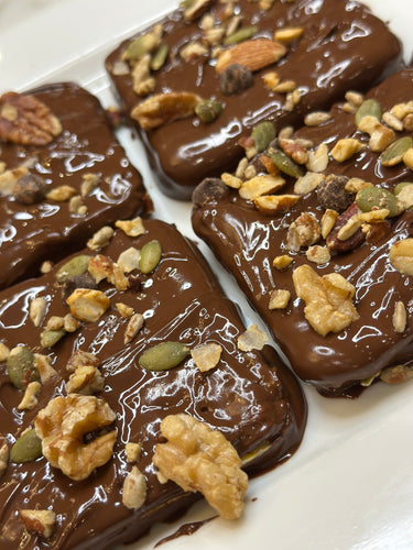 Chocolate-Covered Peanut Butter wafers with Granola