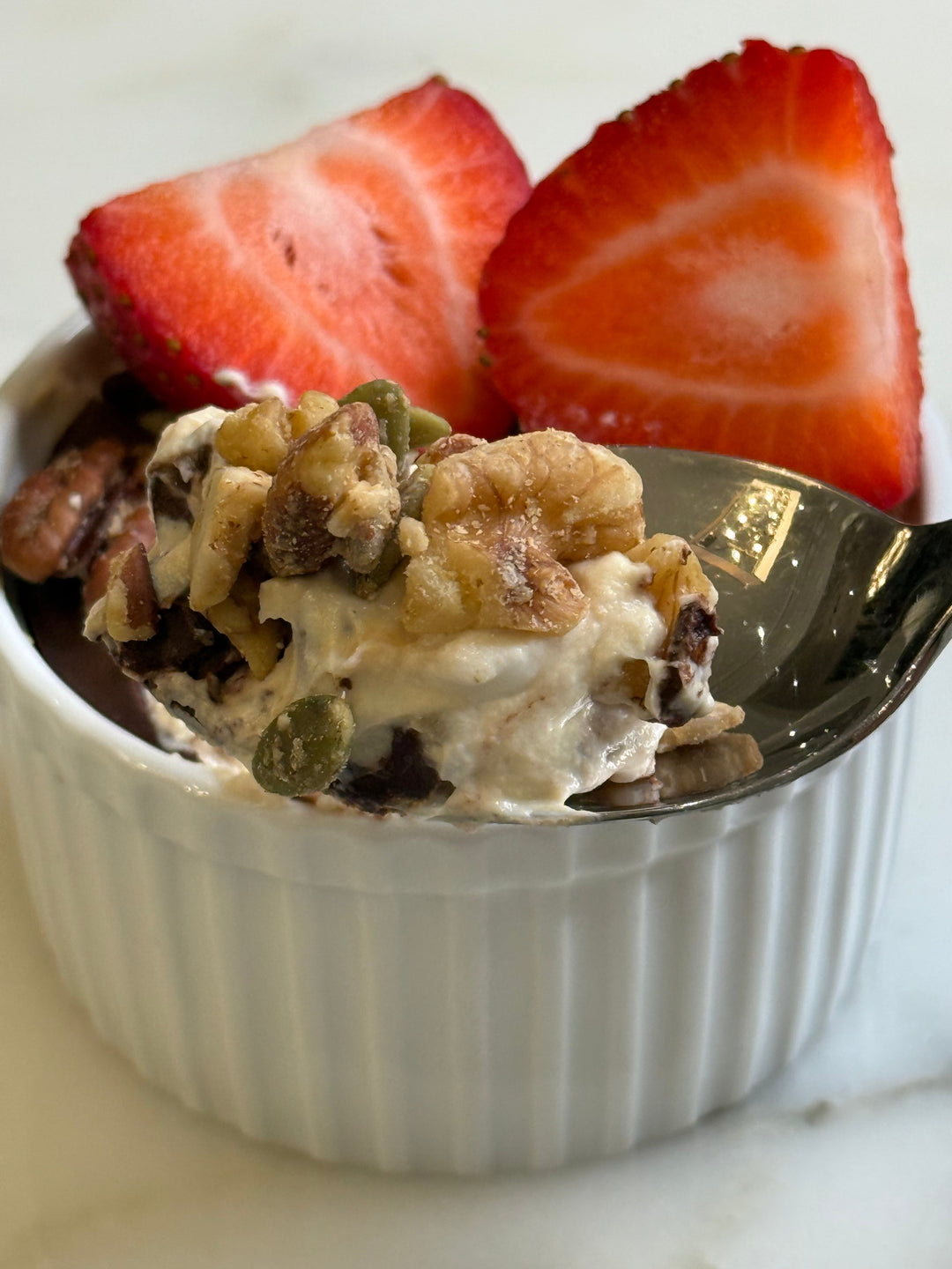 Peanut Butter Yogurt Cups with Dark Chocolate Shell &amp; OG Granola Crunch