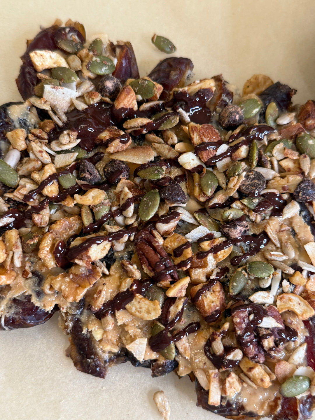 Granola Topped Date Bark